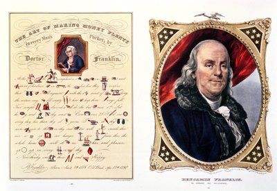 Benjamin Franklin, 1847 by N. and Ives, J.M. Currier